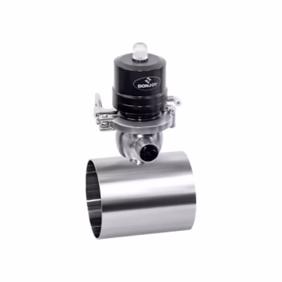 Válvula de diafragma de fundo de tanque radial de aço inoxidável sanitário SS316L Manual